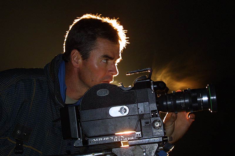 close up of kim wolhuter and camera